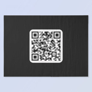 Papel De Seda Código QR moderno editable   Blanco negro o cualqu