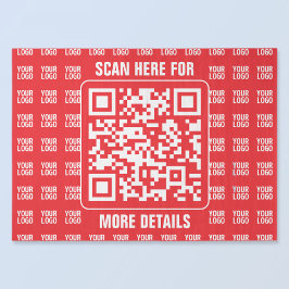 Papel De Seda Código QR promocional (editable) con patrón de log