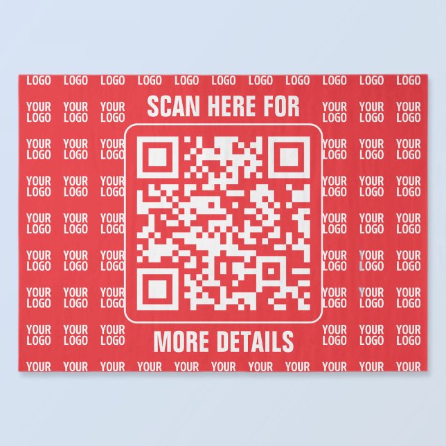Papel De Seda Código QR promocional (editable) con patrón de log (Subido por el creador)