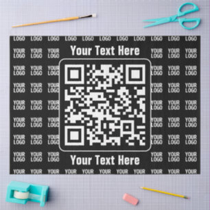 Papel De Seda Código QR promocional (editable) más patrón de log