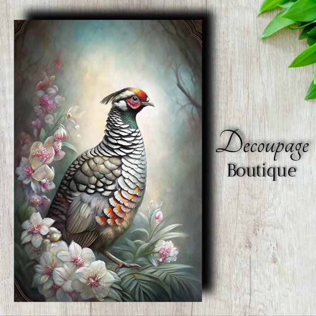 Papel De Seda Codorniz Noble Decoupage (Noble Quail Decoupage Tissue Paper)