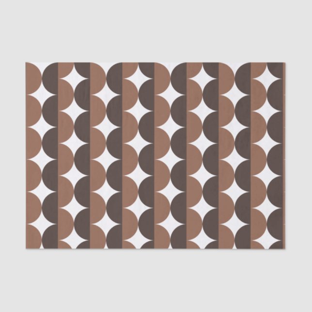 Papel De Seda Coffee Brown Mocha Century Wavy Moderno (Anverso)