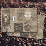 Papel De Seda Coffee Ephemera Vintage Advertising Decoupage Art<br><div class="desc">"Coffee Ephemera Vintage Advertising Decoupage Art Tissue Paper",  fue creado a partir de vintage ephemera,  anuncios,  obras de arte botánico y textos tipográficos superpuestos todo ello realizado en un diseño de tono sepia. Creada y diseñada gráficamente por la artista y diseñadora con licencia internacional Audrey Jeanne Roberts,  copyright.</div>