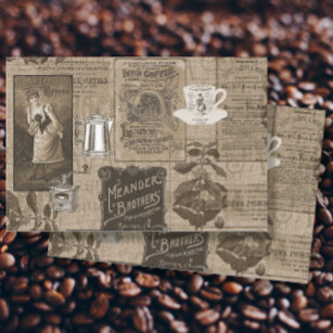 Papel De Seda Coffee Ephemera Vintage Advertising Decoupage Art