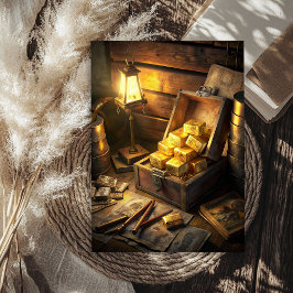 Papel De Seda Cofre vintage acuarela de barras doradas occidenta