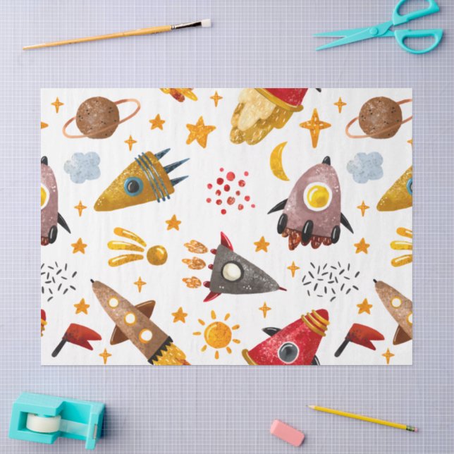 Papel de seda cohetes y meteoros (Artesanía)