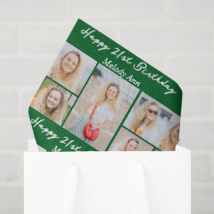 Papel De Seda Colaje de Fotos Personalizadas Cumpleaños Feliz Ve