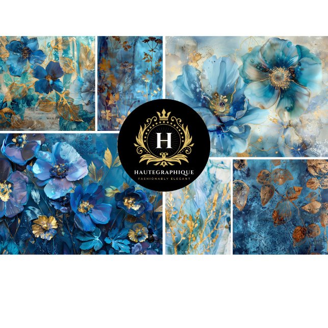 Papel De Seda Colaje decoupage floral azul (Subido por el creador)