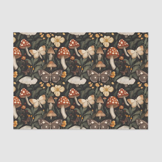 Papel De Seda Colchón de otoño y flores caen en descomposición (Anverso)