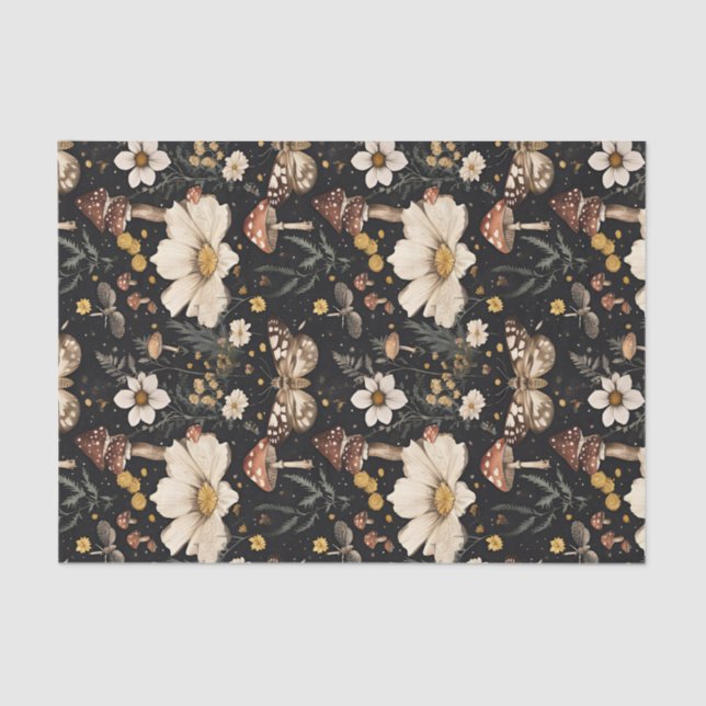Papel De Seda Colchón de otoño y flores caen en descomposición (Anverso)