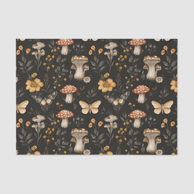 Papel De Seda Colchón de otoño y flores caen en descomposición (Anverso)