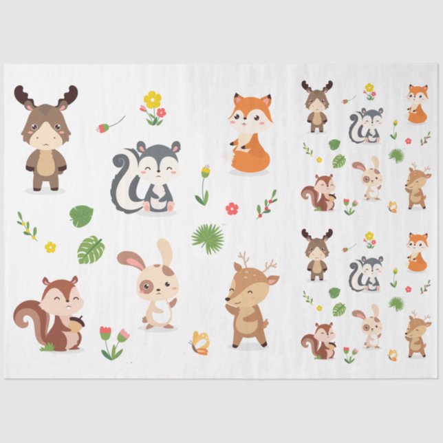 Papel De Seda Colección de animales de bosque 2 Desaparición (Anverso)