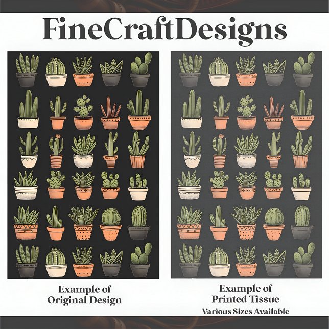 Papel De Seda Colección de Cactus Moderno Boho C9 Decoupage (Subido por el creador)