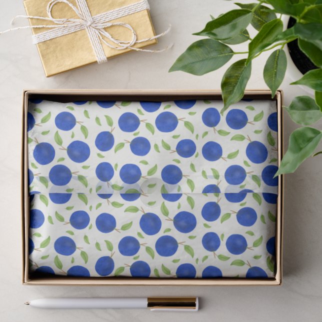 Papel De Seda Colección de ciruelas botánicas marfil (Regalo )