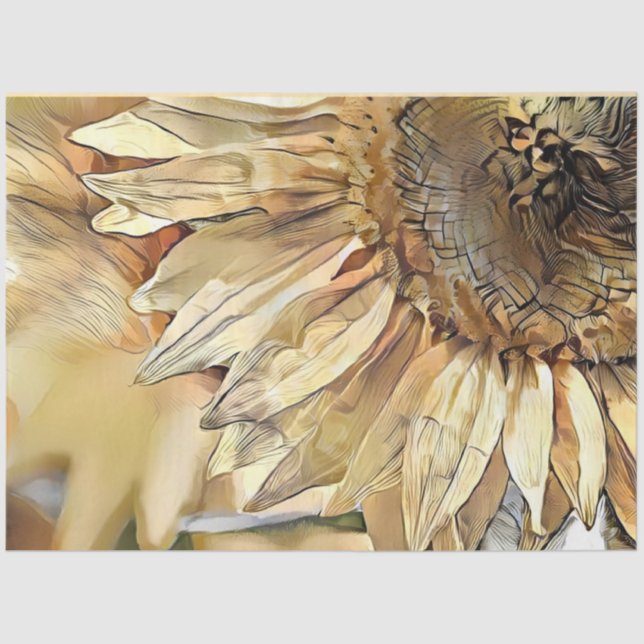 Papel De Seda Colección de elegancia de girasol amarillo grande  (Anverso)
