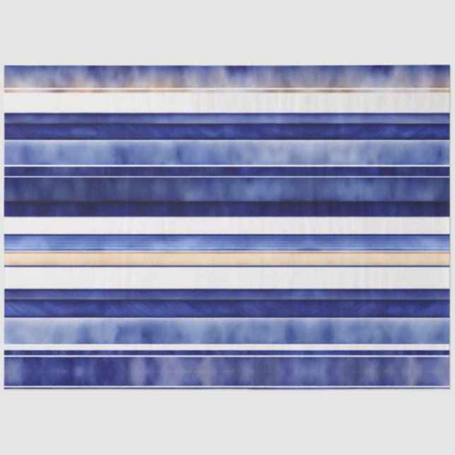 Papel De Seda Colección de franjas de barco moderno azul de la m (Anverso)