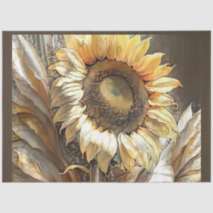 Papel De Seda Colección de girasoles vintage de arte moderno