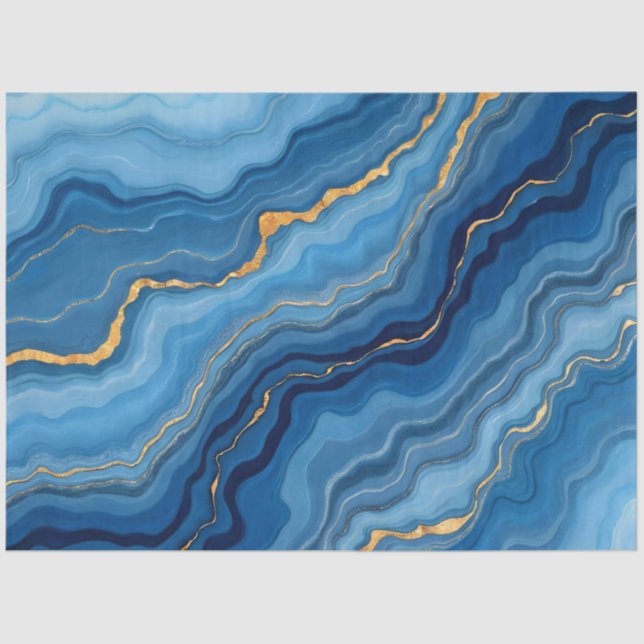 Papel De Seda Colección de mármol azul de Azure (Anverso)