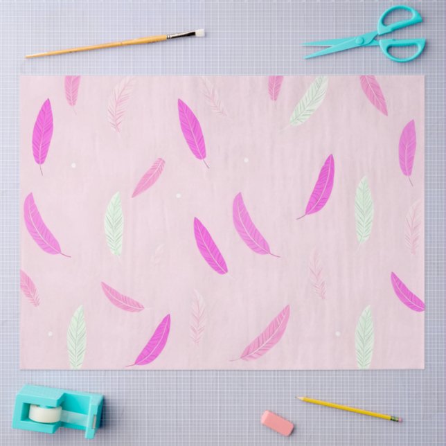 Papel De Seda Colección de moda de lujo Feathers Boho (Artesanía)