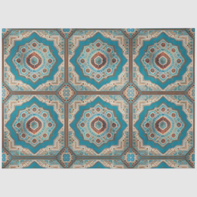 Papel De Seda Colección de moda del bonito y antiguo patrón turc (Anverso)