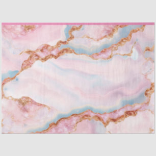Papel De Seda Colección de oro rosa azul trendy de Marble Agate