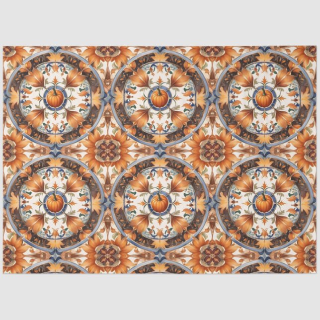 Papel De Seda Colección de otoño de la calabaza moderna (Anverso)