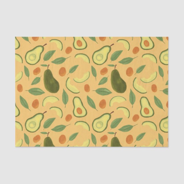 Papel De Seda Colección de patrones de cestas de frutas - Aguaca (Anverso)