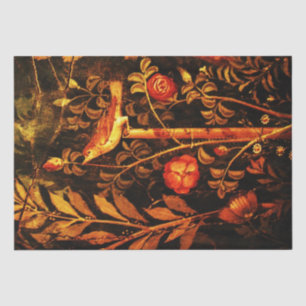 Papel De Seda COLECCIÓN DE POMPEII NOCHE CON ROSAS , rojo