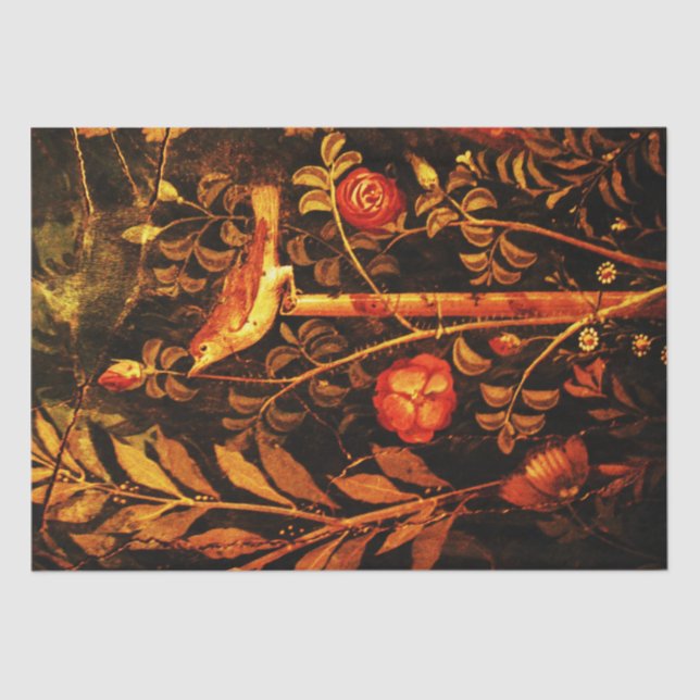 Papel De Seda COLECCIÓN DE POMPEII NOCHE CON ROSAS , rojo (Anverso)