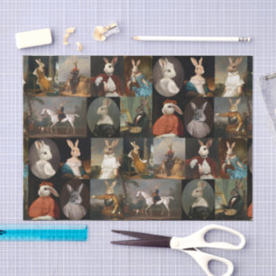 Papel De Seda Colección de retratos de conejos nobles decoupage