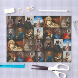 Papel De Seda Colección de retratos de perros caprichosos Decoup