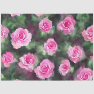 Papel De Seda Colección de rosas rosadas trendy de color de agua