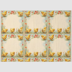 Papel De Seda Colección de vacaciones de pollo de Pascua Vintage