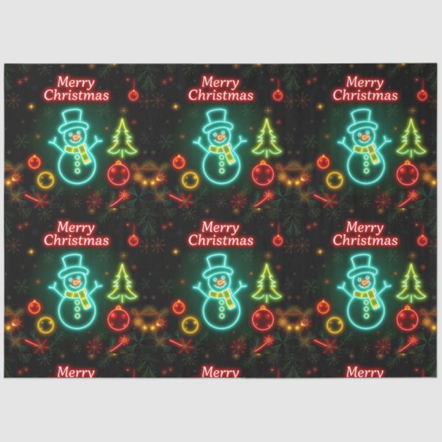 Papel De Seda Colección de vacaciones populares Neon navidades (Anverso)