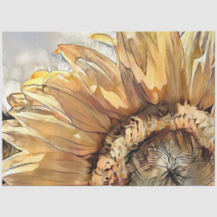 Papel De Seda Colección elegante de girasoles de gran tamaño acu