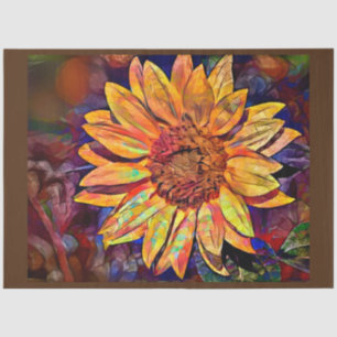 Papel De Seda Colección elegante de girasoles dorados