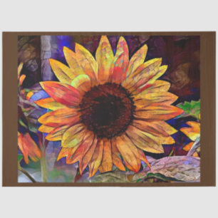 Papel De Seda Colección elegante de girasoles dorados
