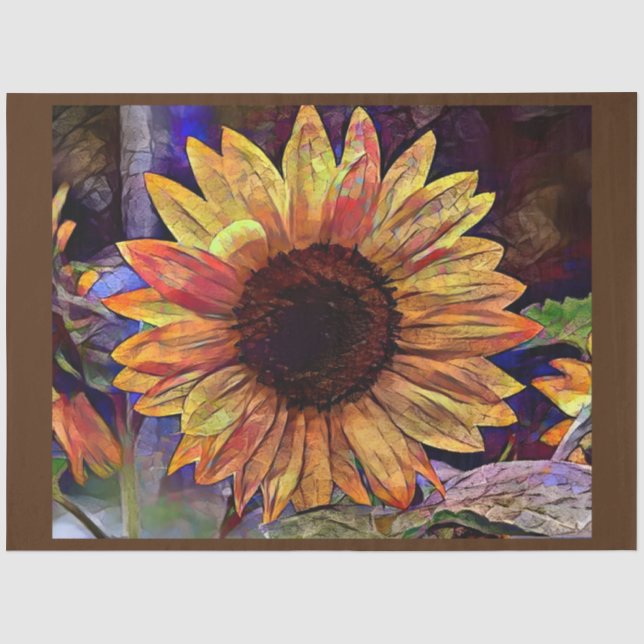 Papel De Seda Colección elegante de girasoles dorados (Anverso)