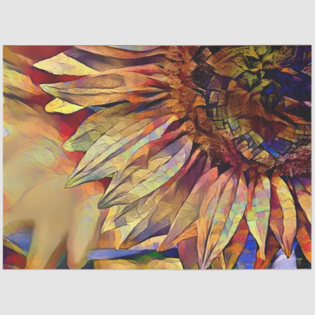 Papel De Seda Colección elegante de girasoles dorados (Anverso)