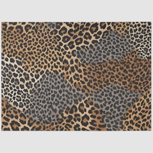 Papel De Seda Colección elegante de Leopardo Blanco de lujo mode (Anverso)