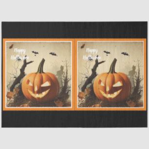 Papel De Seda Colección espeluznante de calabaza Halloween