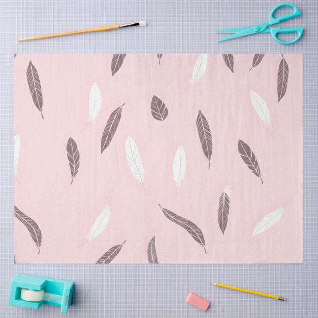 Papel De Seda Colección Feathers Boho de Lujo Popular (Artesanía)