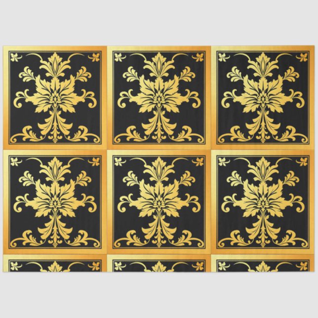 Papel De Seda Colección floral elegante de lujo (Anverso)