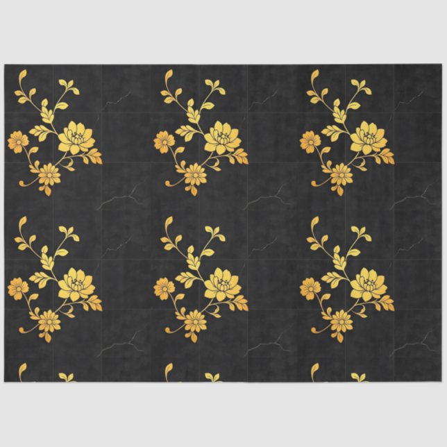 Papel De Seda Colección floral elegante de lujo de moda (Anverso)