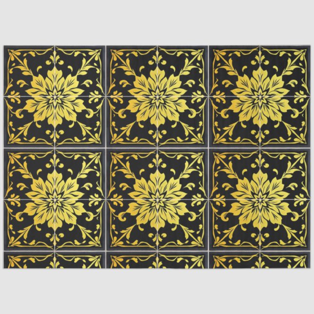 Papel De Seda Colección floral elegante y de lujo (Anverso)