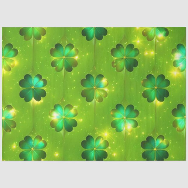 Papel De Seda Colección Green Popular St Patrick's Day Clover (Anverso)