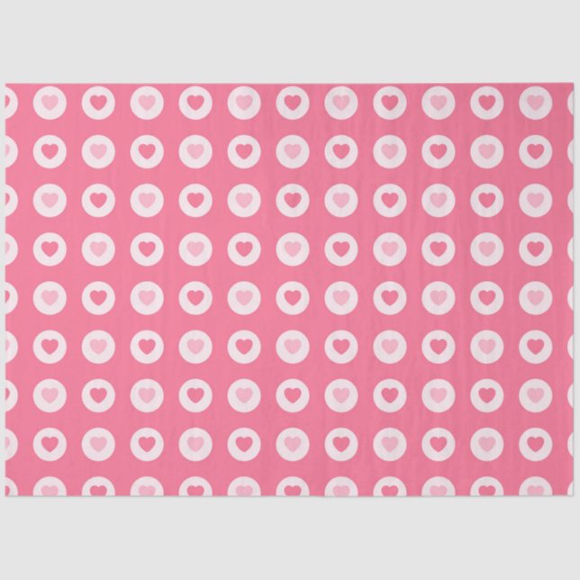 Papel De Seda Colección moderna de amor al corazón rosado (Anverso)