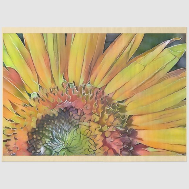 Papel De Seda Colección moderna de arte Big Sunflower (Anverso)
