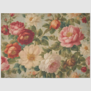 Papel De Seda Colección moderna de color acuático floral Vintage