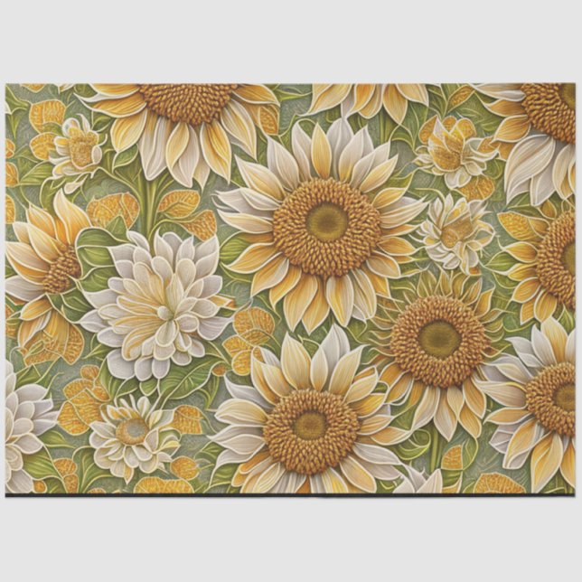 Papel De Seda Colección moderna de girasoles (Anverso)